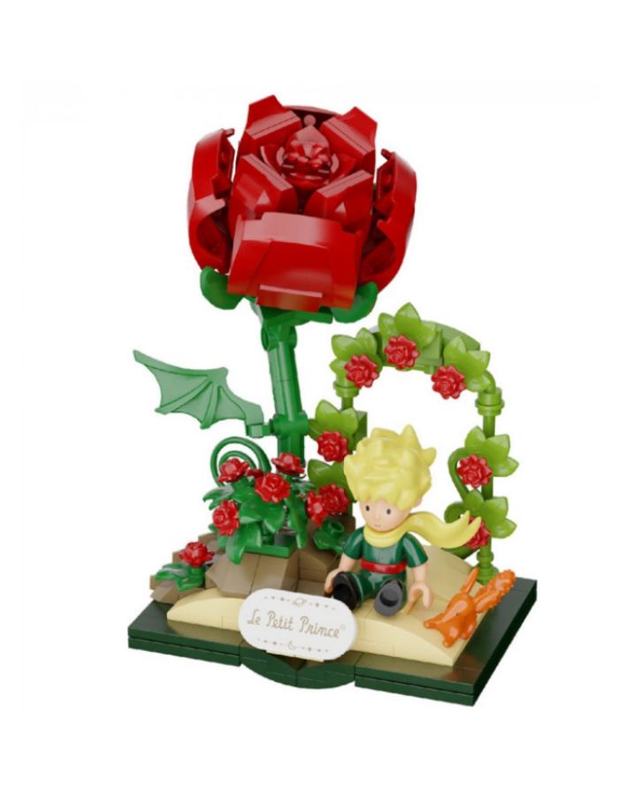 MAQUETA DE CONSTRUCCION EL PRINCIPITO Y ZORRO CON ROSA