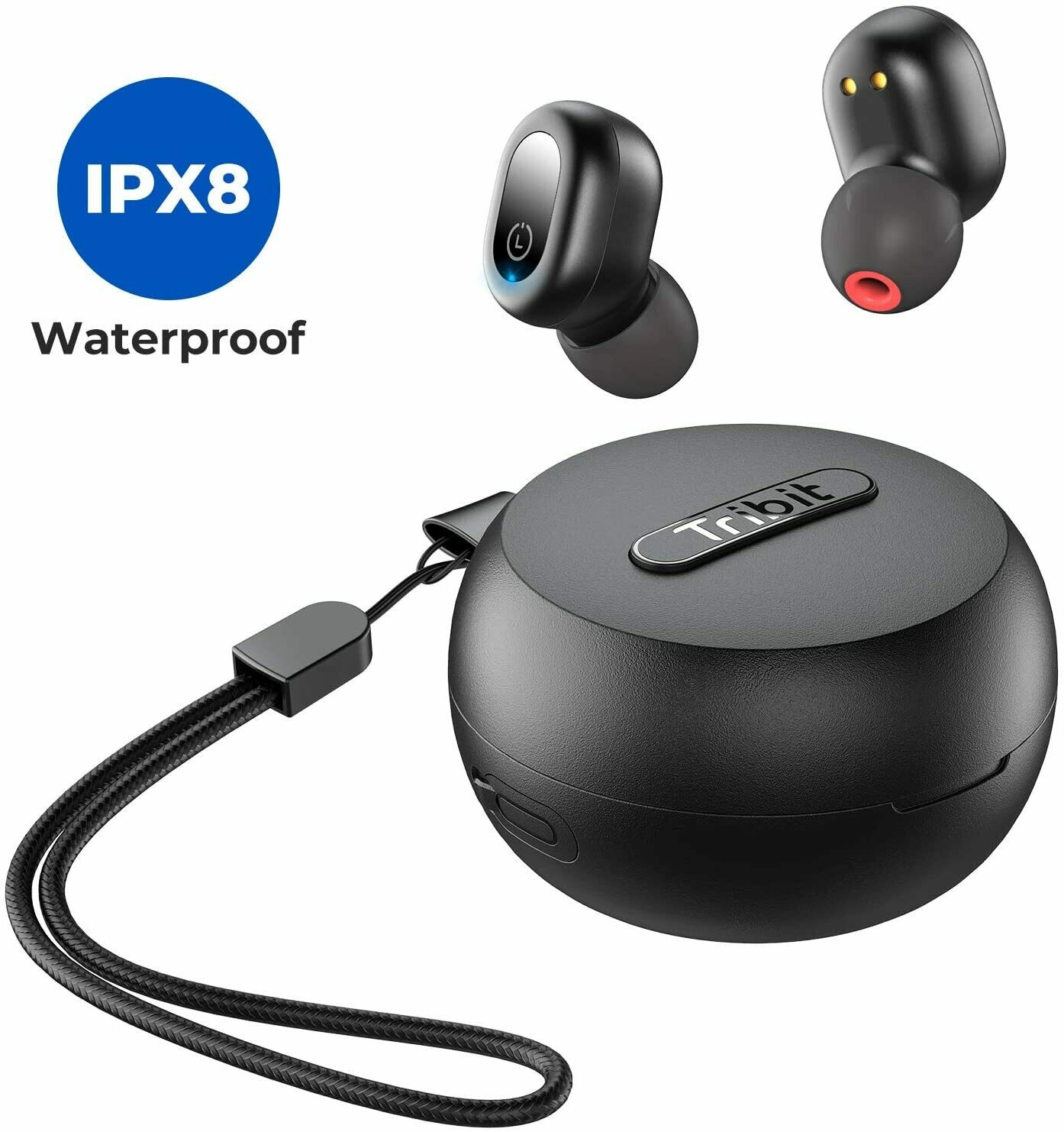 Tribit Flybuds 1 IPX8 waterproof earphone sports bluetooth earphone with wireless charging case