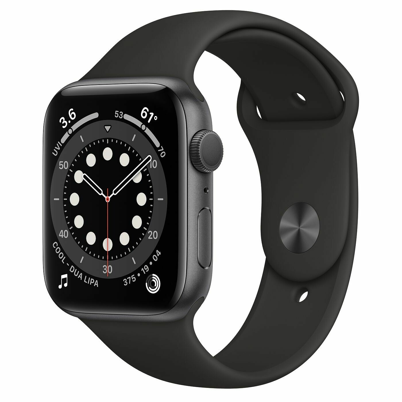 New Apple Watch Series 7 (GPS, 45mm) - Space Gray Aluminum Case with Black Sport Band