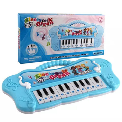 Butterfly pattern plastic mini kids piano keyboard - Blue