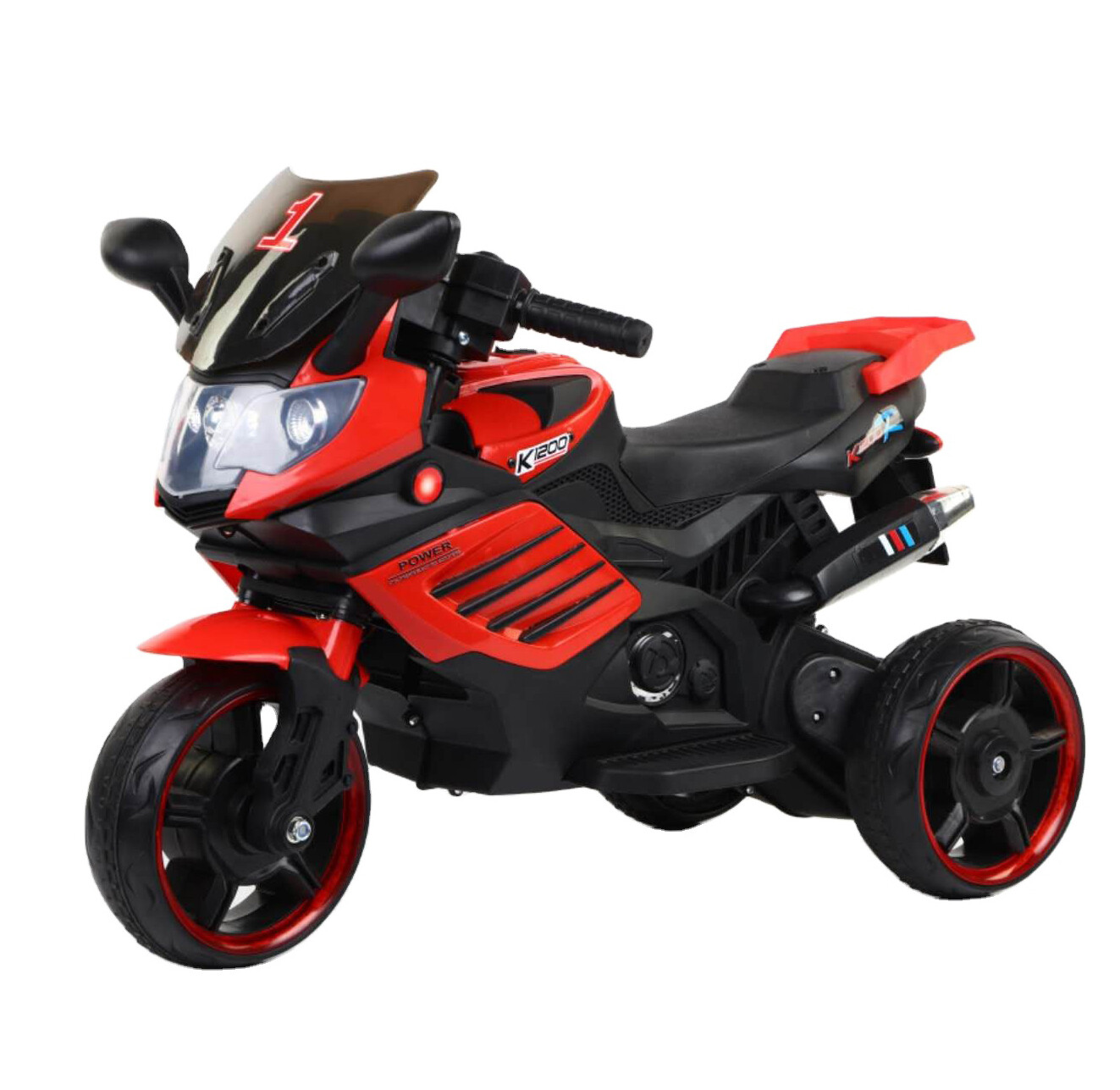Baby ride on toy musical light up 6V mini motorcycle electric toy car with music - Red
