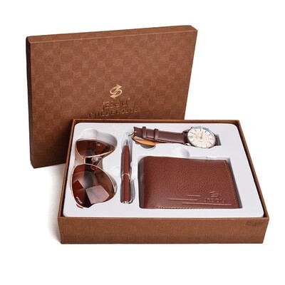Business Gift Set Fashion Sunglasses Quartz Watch Multi Card Wallet