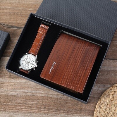 Business Gift Set Fashion Watch and Multi Card Wallet