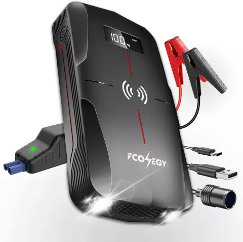 Portable 1600A 18000mAh Car Jump Starter with USB Quick Charge