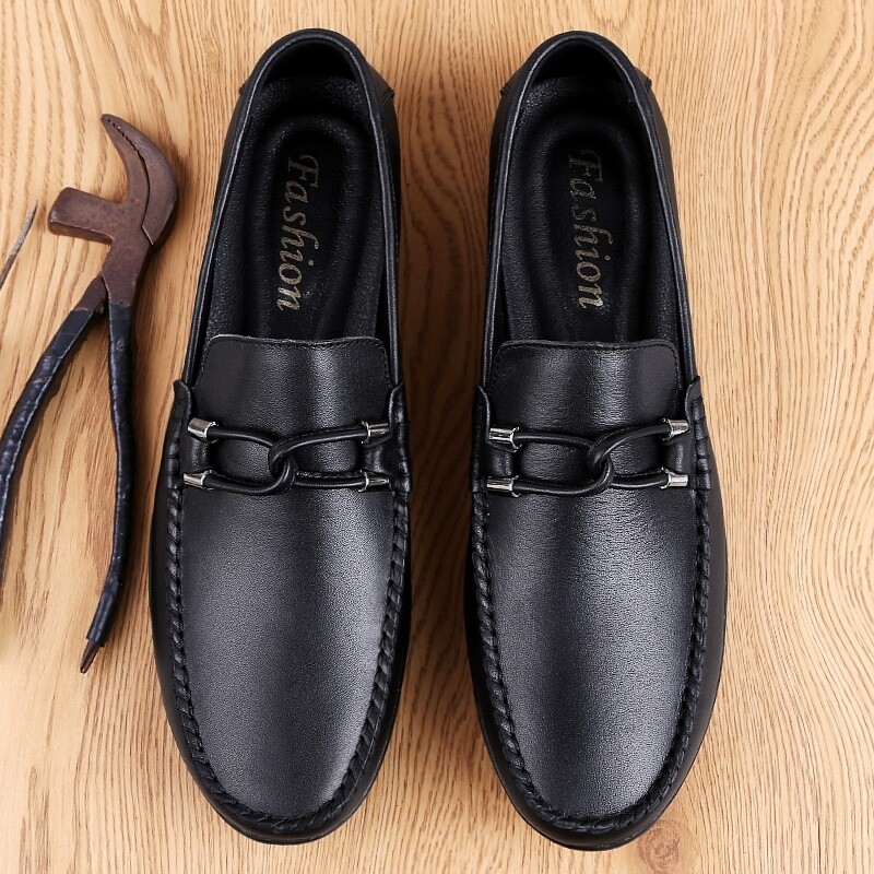 Comfortable Pure Cow Leather Men Loafer Shoes