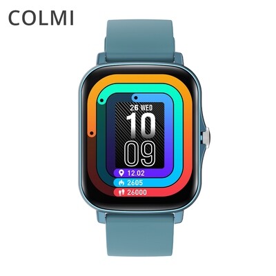 COLMI P8 Plus 1.69 Inch Reloj Smart Watch 2021 Touch Screen Ip67 Fitness Sports Blood Pressure Bar Bracelet Charge Smartwatch - Blue