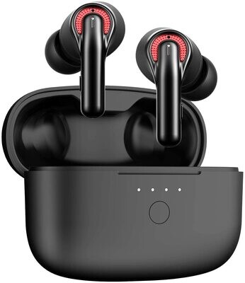 Wireless Earbuds, Tribit Qualcomm QCC3040 Bluetooth 5.2, 4 Mics CVC 8.0 Call Noise Reduction 50H Playtime Clear Calls Volume Control True Wireless Bluetooth Earbuds Earphones, FlyBuds C1 Black