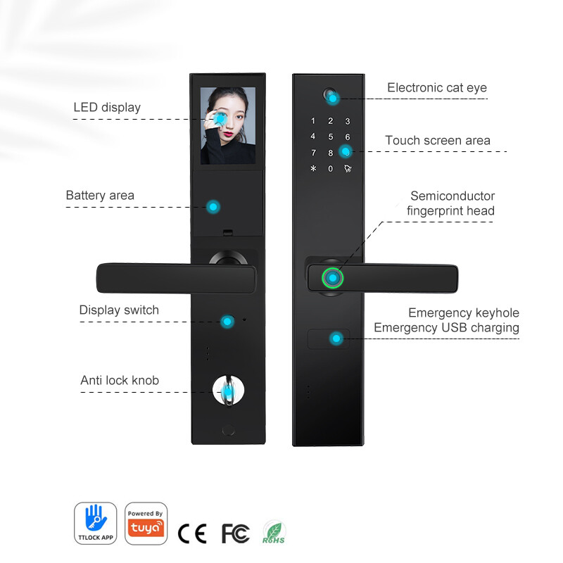 Luxury fingerprint smart cylinder lock