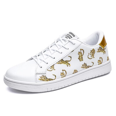 unisex sneakers (white and gold)