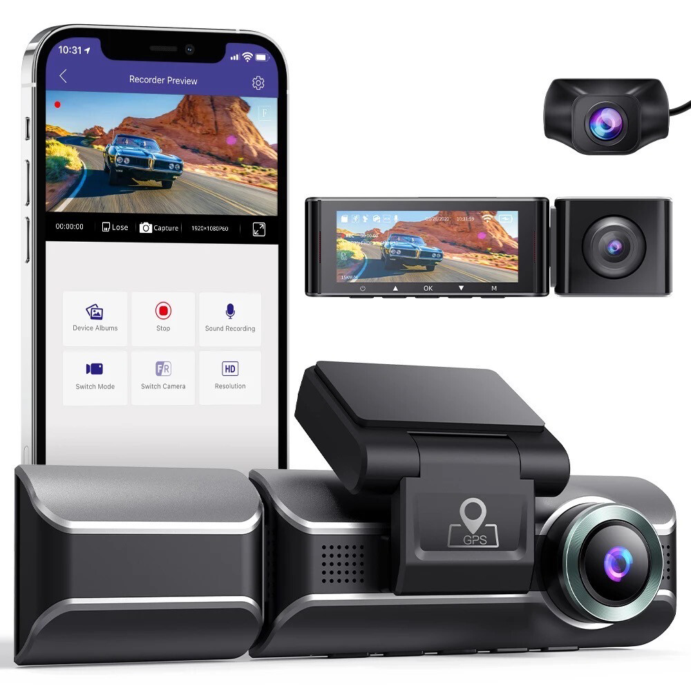 2022 dash cam 4k wifi gps dual lens dash camera night vision 2160p parking monitor H.260 live view E-Dog car video recorder