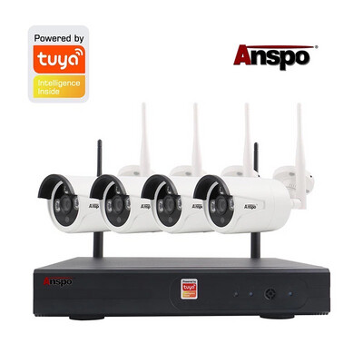 Anspo 4CH TUYA APP smart CCTV Wireless IP Camera - White