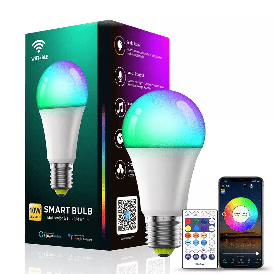 Amazon popular Alexa and Google WiFi Led Bulb 9W 10W RGB Smart LED Light Bulbs