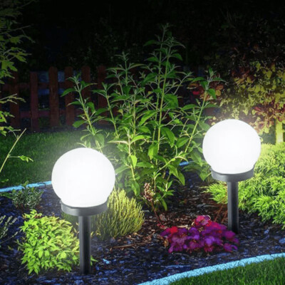 Outdoor Waterproof Solar Powered Garden Ball Lights Lawn Yard Landscape Décor Round White Globe Solar Lawn Led Light