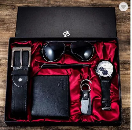 Brown-Red background Luxury Men gift set black
