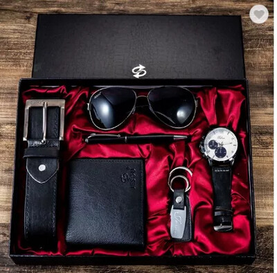 Black-Red background Luxury Men gift set black