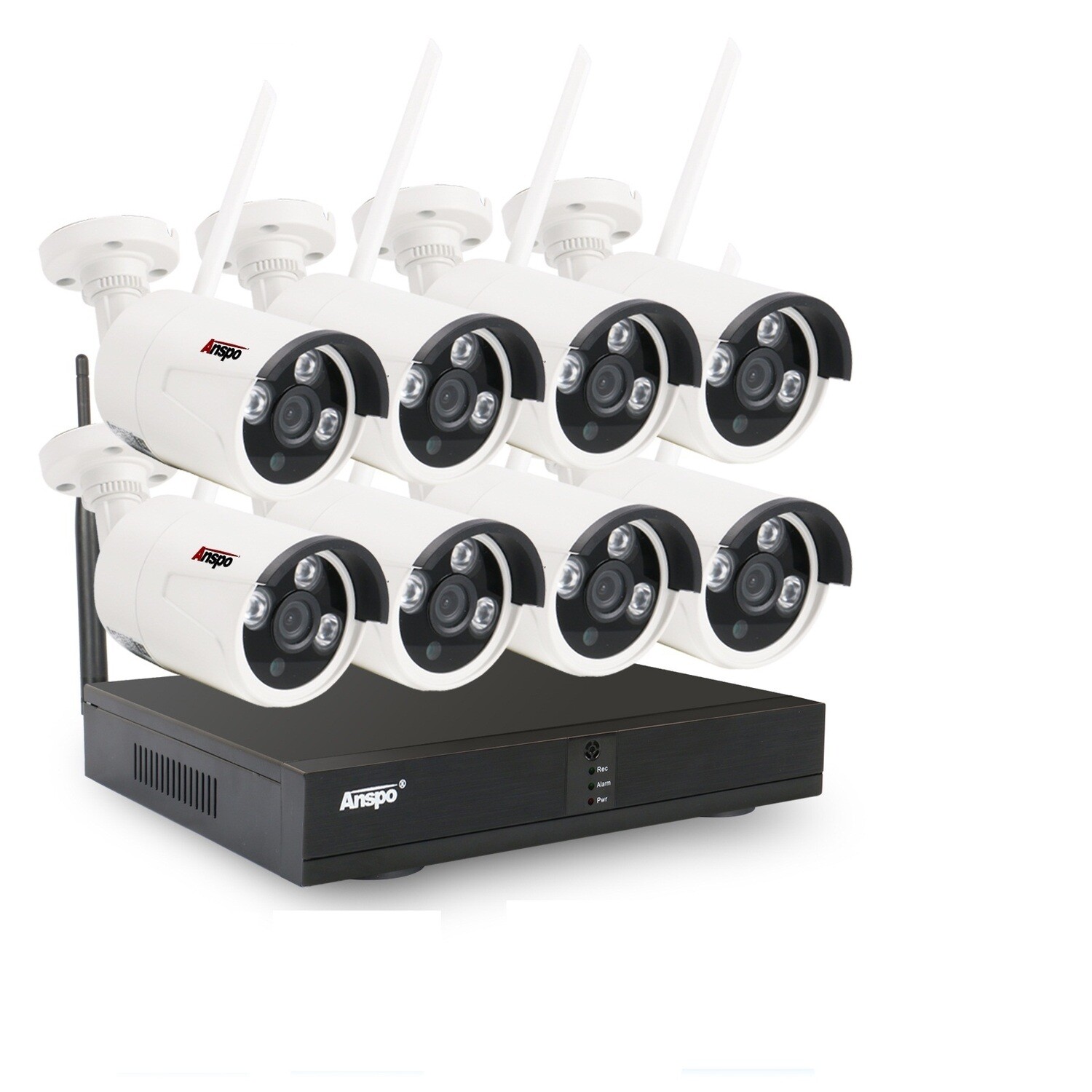 Anspo 8CH TUYA APP smart CCTV Wireless IP Camera - white