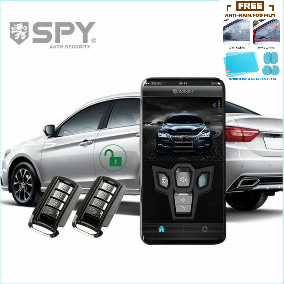 SPY one way car security alarm remote universal bluetooth smart car alarm system