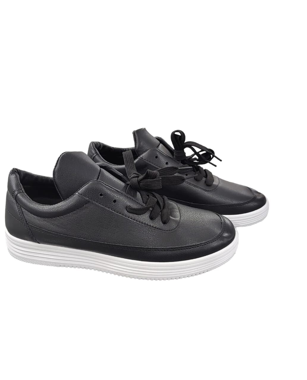 Pure leather Casual sneakers | Black and white