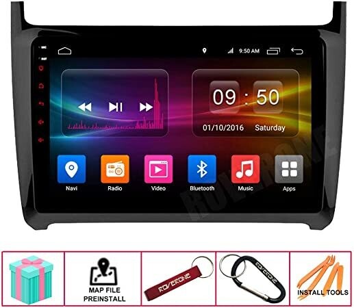 Volkswagen New Polo Android touch screen smart custom car stereo radio 9 inch, with bluetooth, GPS, Android auto and Apple Carplay 2gb 32gb. 2012, 2013, 2014, 2015, 2016, 2017