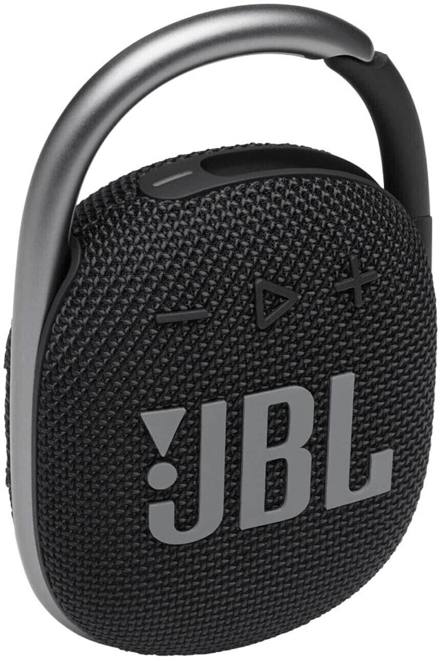 JBL Clip 4: Portable Speaker with Bluetooth, Built-in Battery, Waterproof and Dustproof Feature - Black