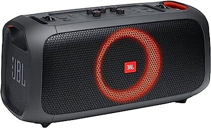 JBL PartyBox On-The-Go Portable Party Speaker with Built-in Lights Black (with Microphone)