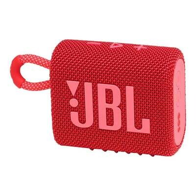 JBL Go 3 Portable Speaker with Bluetooth, Built-in Battery, Waterproof and Dustproof Feature - Red
