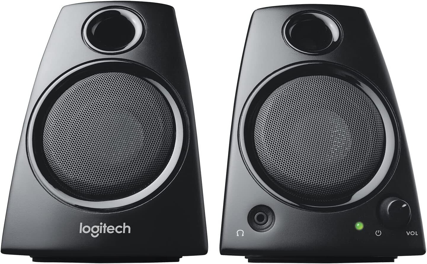 Logitech Z130 PC Speakers, Full Stereo Sound, Strong Bass, 3.5mm Audio Input, Headphone Jack, Volume Controls, Computer/TV/Smartphone/Tablet - Black