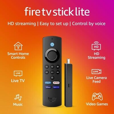 Amazon Fire TV Stick Lite with Alexa Voice Remote Lite, our most affordable HD streaming stick