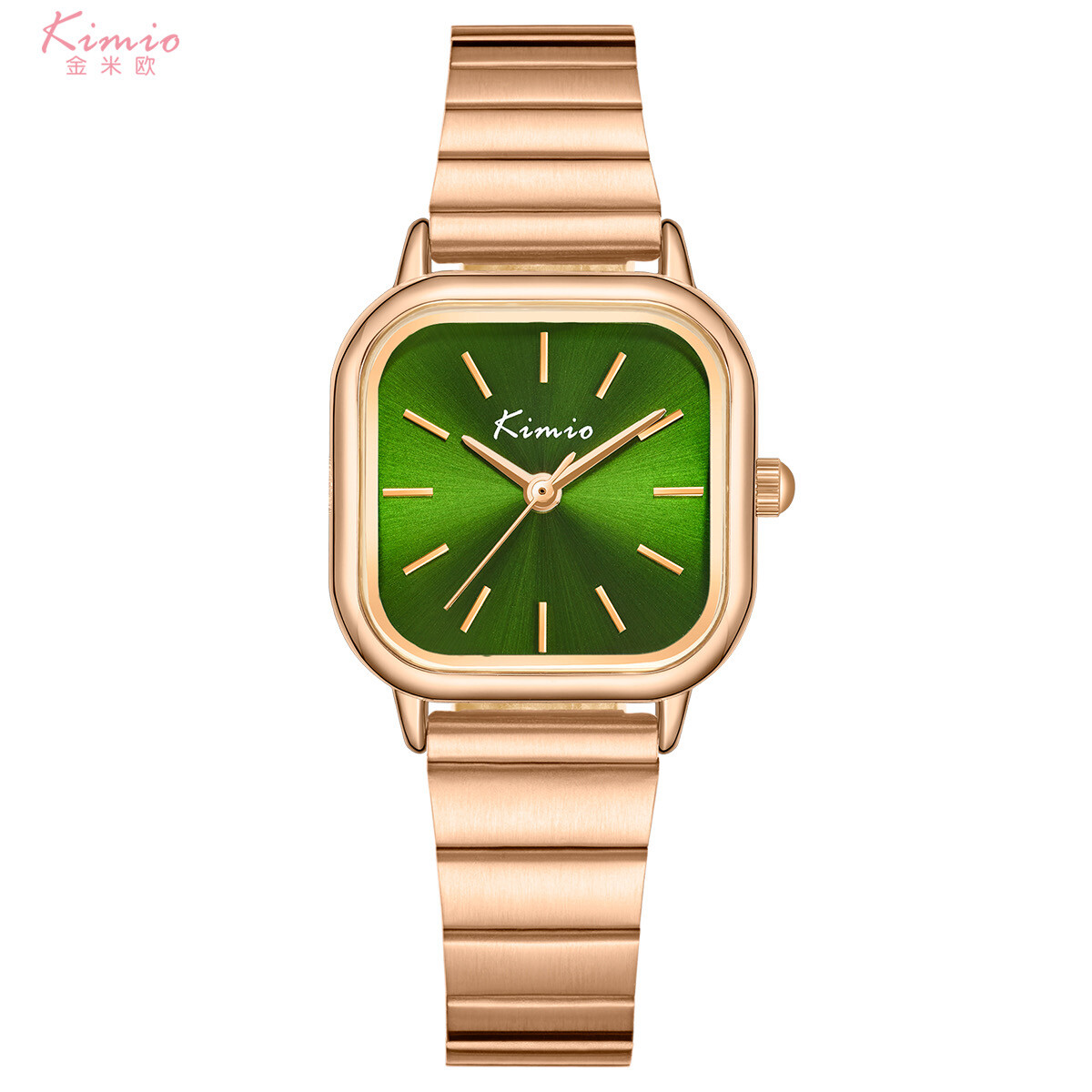 Rose Gold And Green Square Gift watch -XZ1RRQ