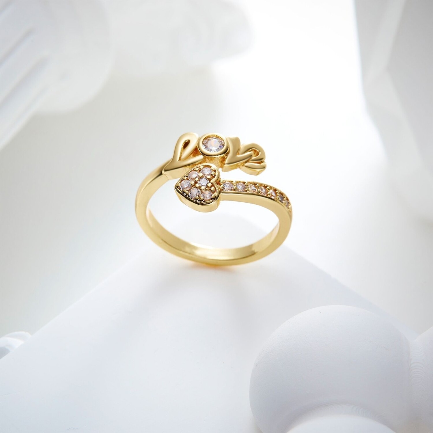 High profile fashion gold plated valentine ring gifts