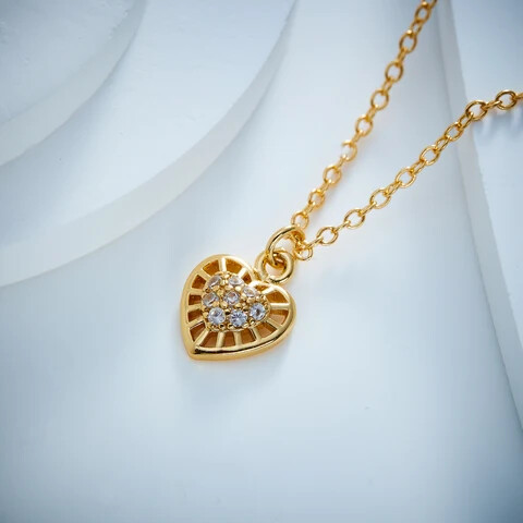 New trendy chic fashion cute jewellery web heart shaped necklace 