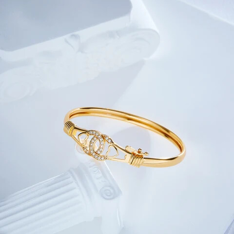 Gold Plated zirconia gold filled adjustable anti tarnish bracelet