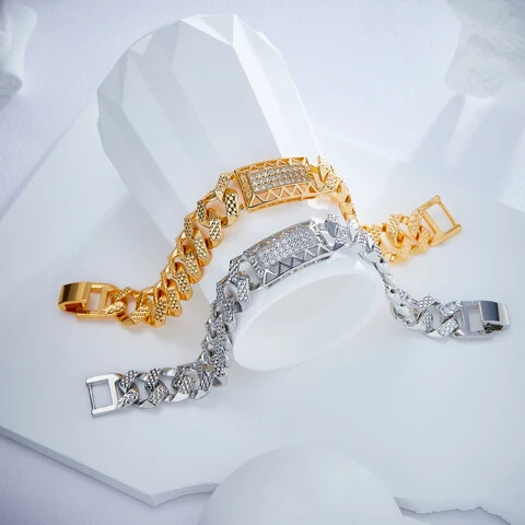 Luxury fashion fashionable gold and silver plated jewellery bracelet couples gift