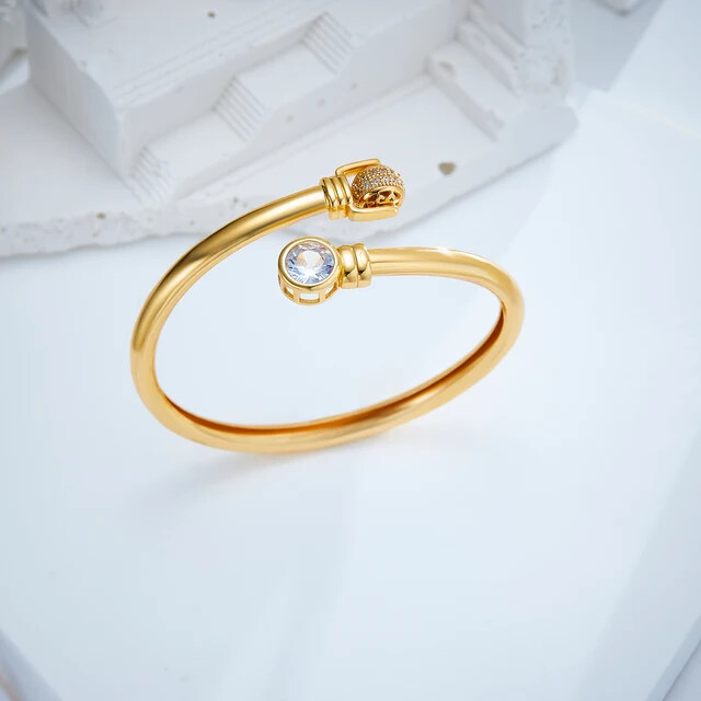 Golden women fashion jewellery brass titanium bracelet
