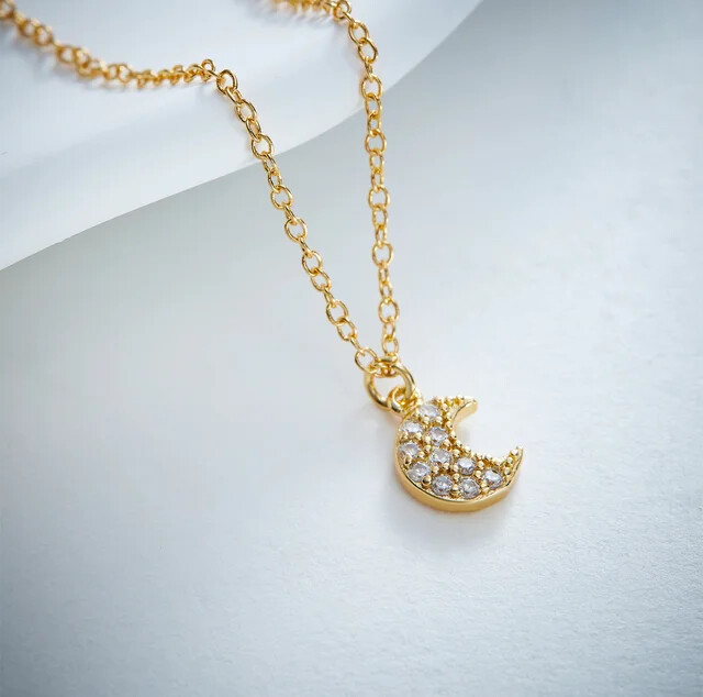 New trendy chic fashion cute jewellery necklace-love moon