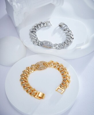 Luxury high class fashion fashionable gold and silver plated jewellery bracelet couples gift