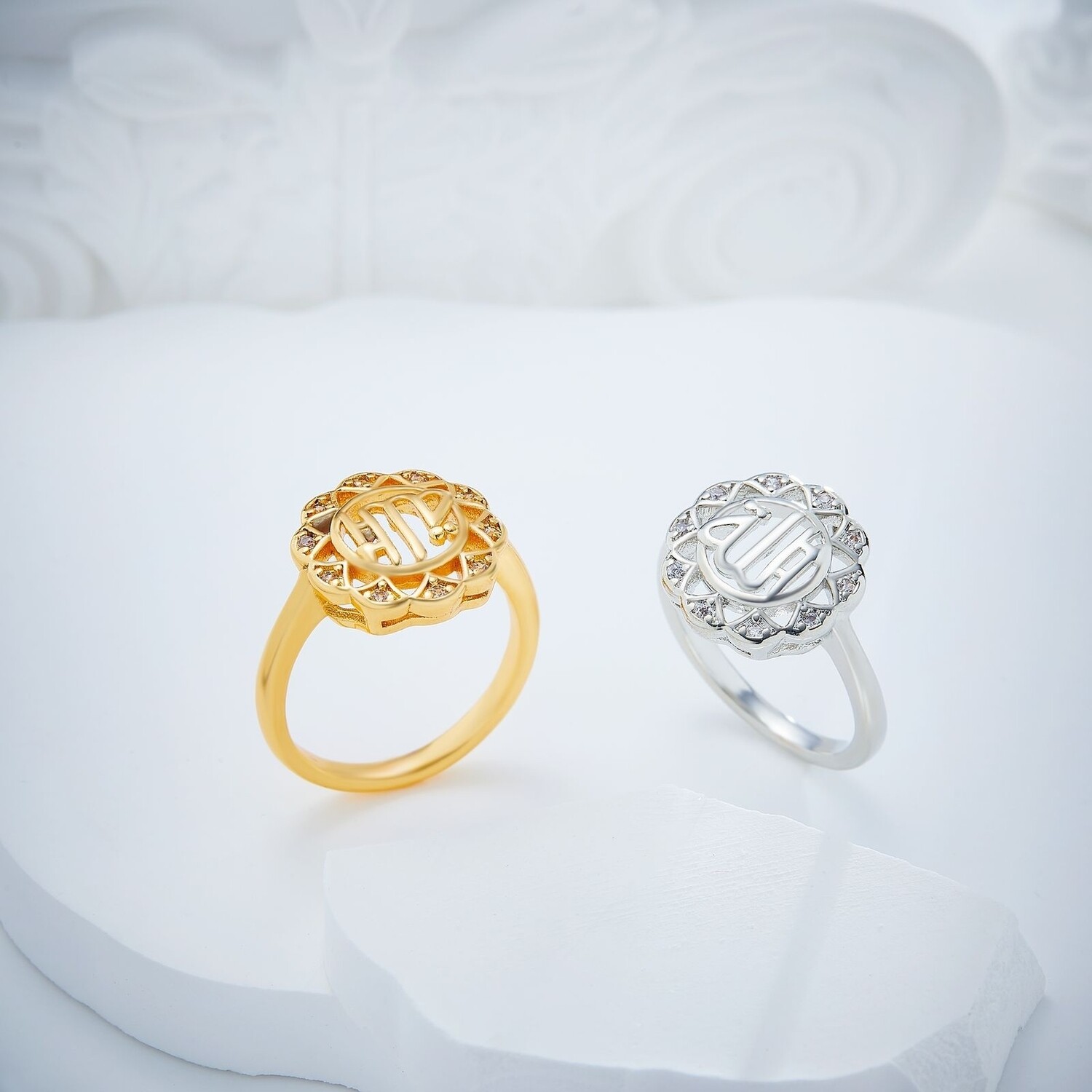 Valentine couple gemstones rings-165AJ