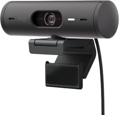 Logitech Brio 500 Full HD Webcam with Auto Light Correction,Show Mode, Dual Noise Reduction Mics, Webcam Privacy Cover, Works with Microsoft Teams, Google Meet, Zoom, USB-C Cable -black