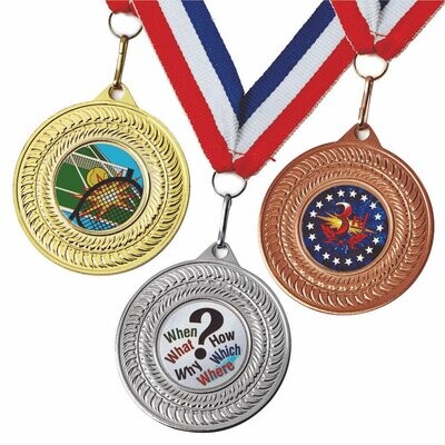 Multi Sport 50mm Medals With Ribbon (Available in 3 Colours)