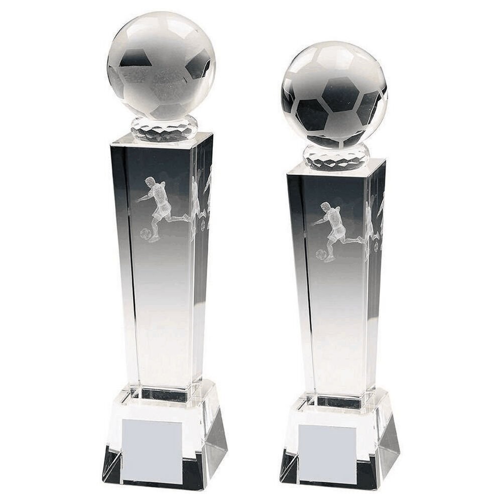 Clear Crystal Football Award (Available in 2 Sizes)