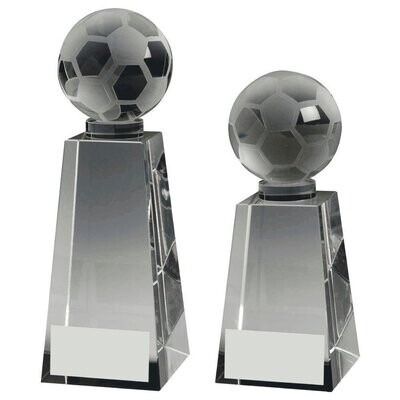 Clear Crystal Football Award (Available in 2 Sizes)