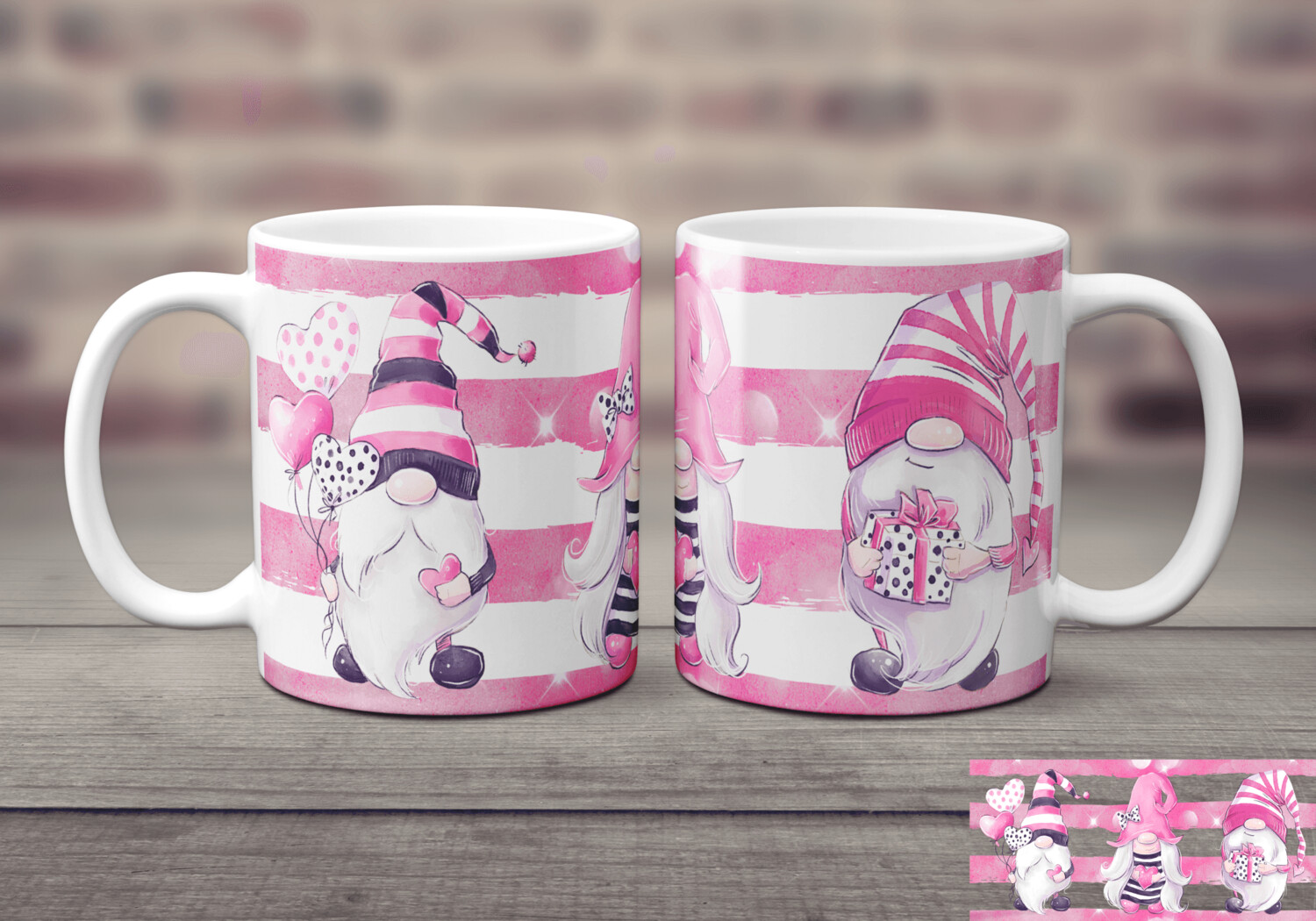 Valentine Mug Trio Of Gnomes (2)