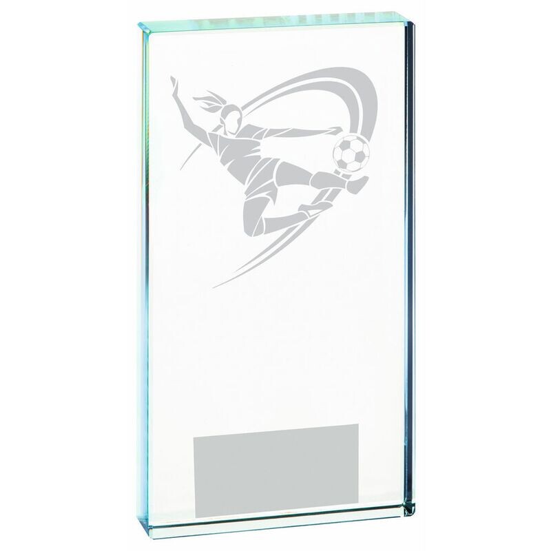 Female Football Clear Glass Award