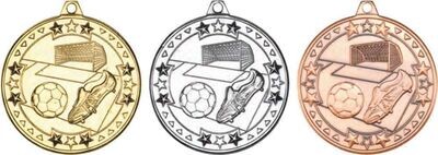 50mm Football & Boot Medal (3 Colours)