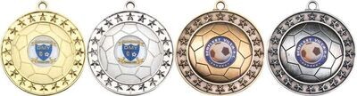 70mm Large Football Medal (4 Colours)