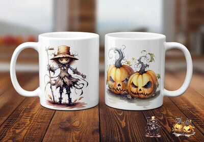 Scarecrow & Pumpkin Mug