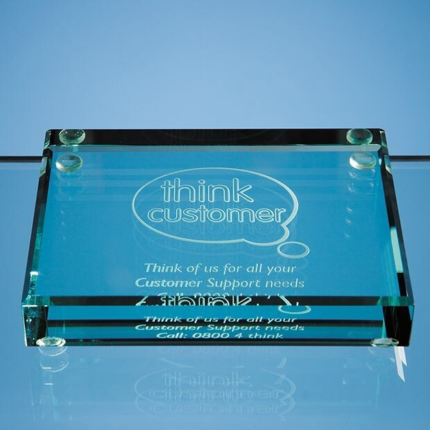 Jade Glass Rectangular Paperweight