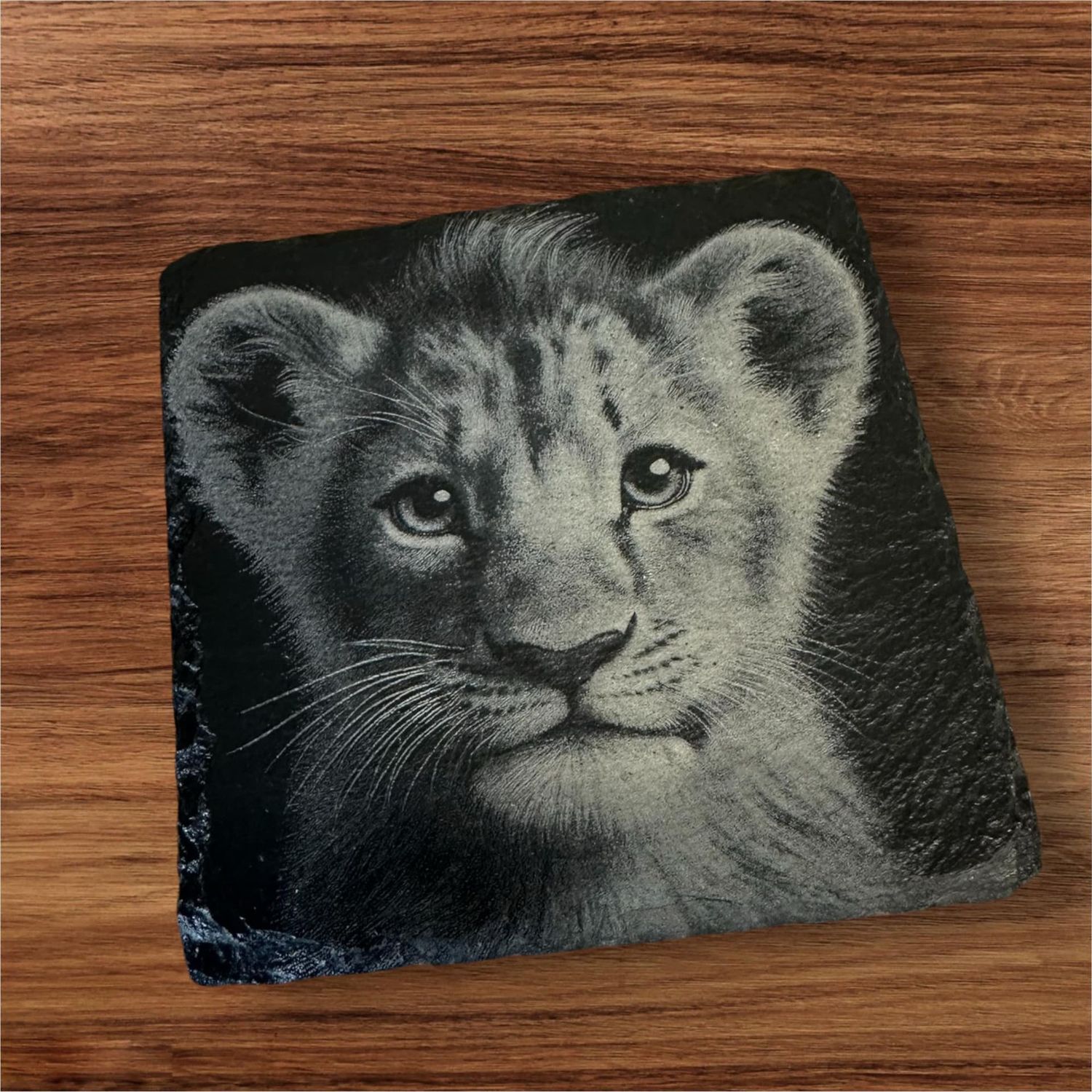 100mm Square Natural Slate Coaster