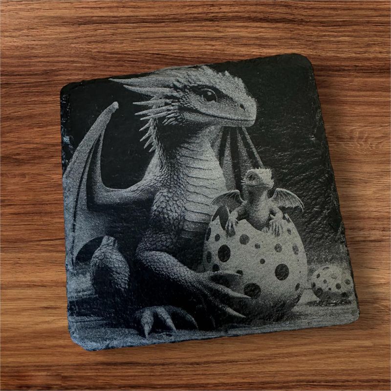 100mm Square Natural Slate Coaster