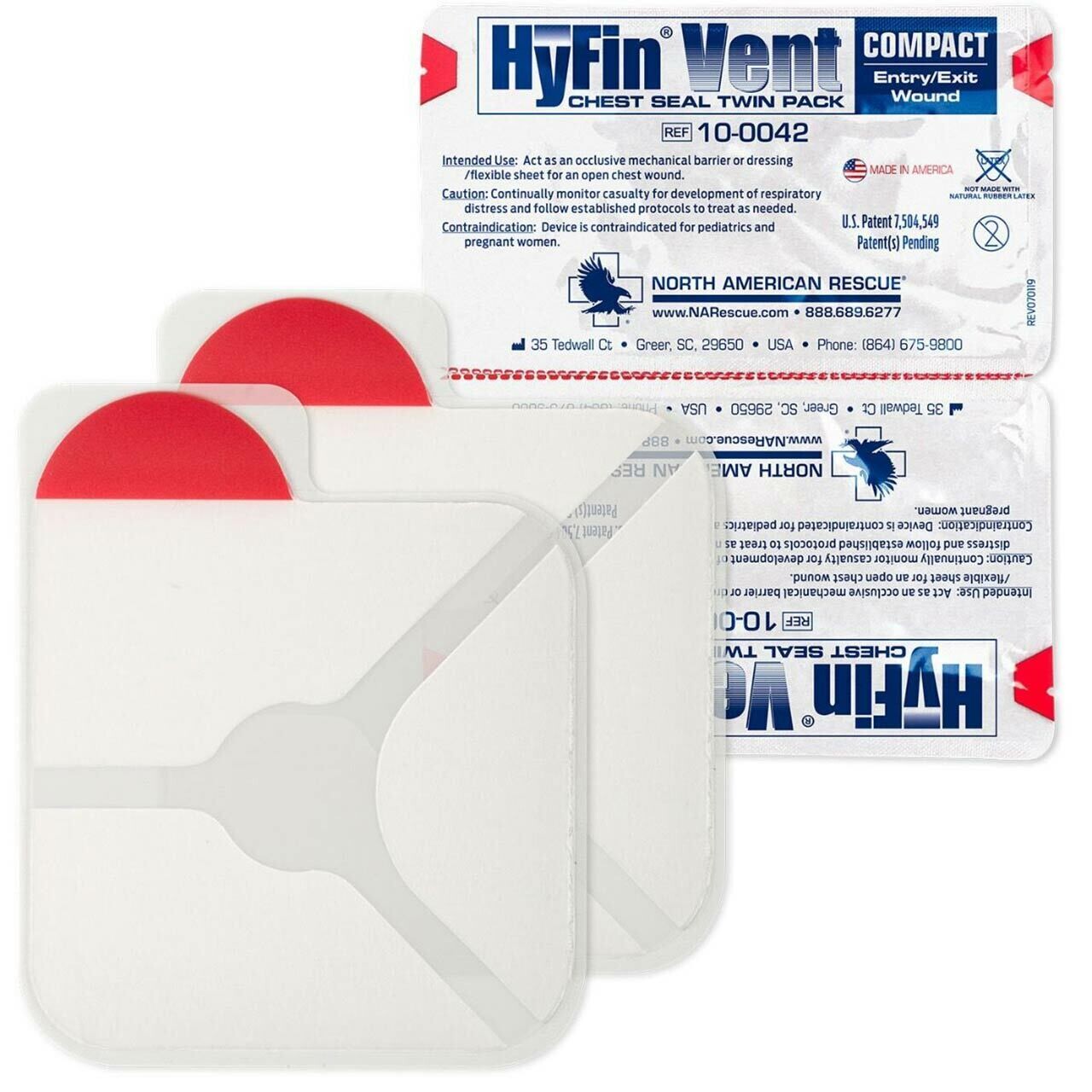 HyFin Vent Compact Chest Seal - Twin Pack (Occlusive)